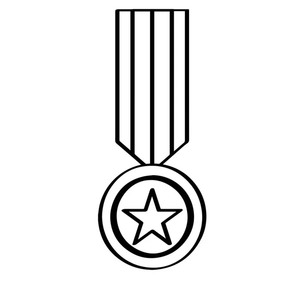 Geïsoleerde gouden medaille pictogram — Stockvector