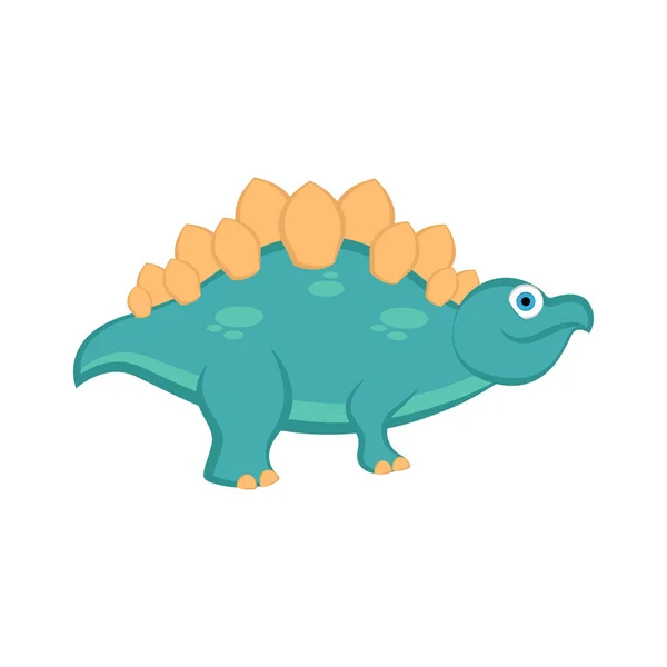 Lindo dinosaurio personaje de dibujos animados — Archivo Imágenes Vectoriales