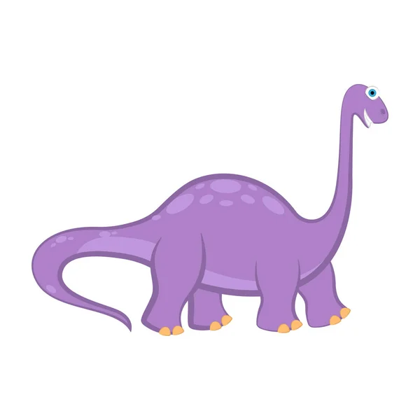 Lindo dinosaurio personaje de dibujos animados — Vector de stock