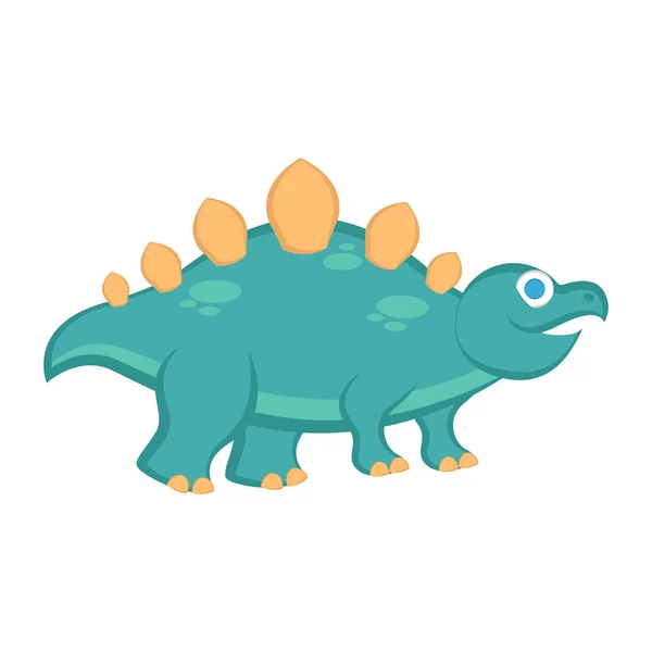 Lindo dinosaurio personaje de dibujos animados — Vector de stock