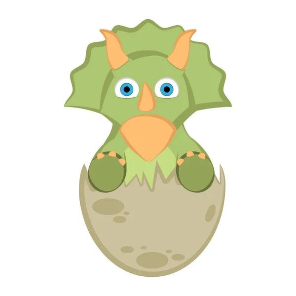 卵の殻でかわいい恐竜 — ストックベクタ