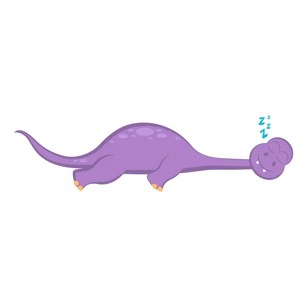 Mignon personnage de dessin animé dinosaure dormir — Image vectorielle