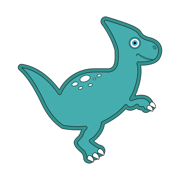 Lindo dinosaurio personaje de dibujos animados — Vector de stock