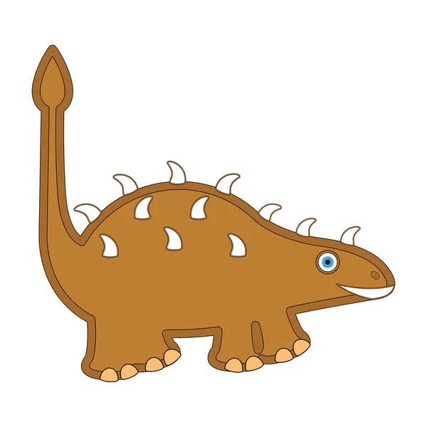 Lindo dinosaurio personaje de dibujos animados — Archivo Imágenes Vectoriales