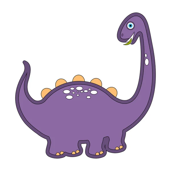 Lindo dinosaurio personaje de dibujos animados — Vector de stock