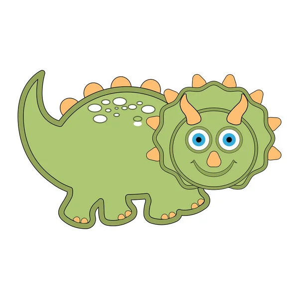 Niedliche Dinosaurier-Zeichentrickfigur — Stockvektor