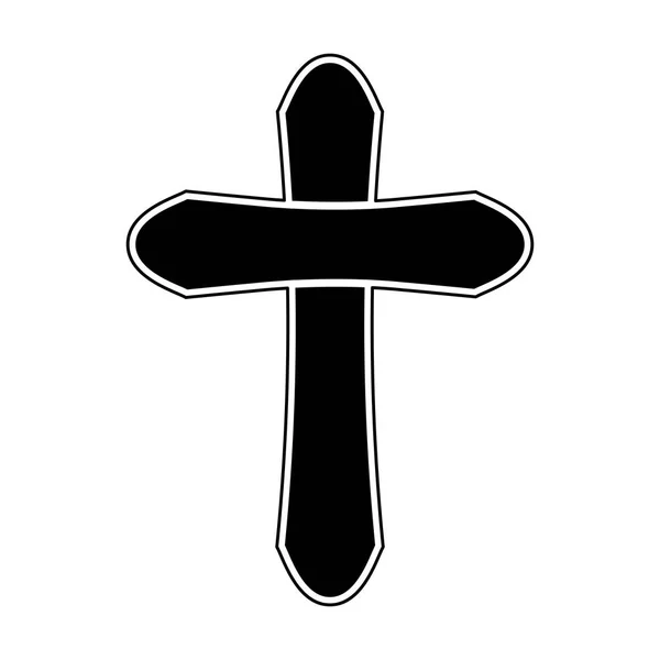 Silueta Cruzada Aislada Concepto Católico Cristiano Diseño Ilustración Vectorial — Vector de stock