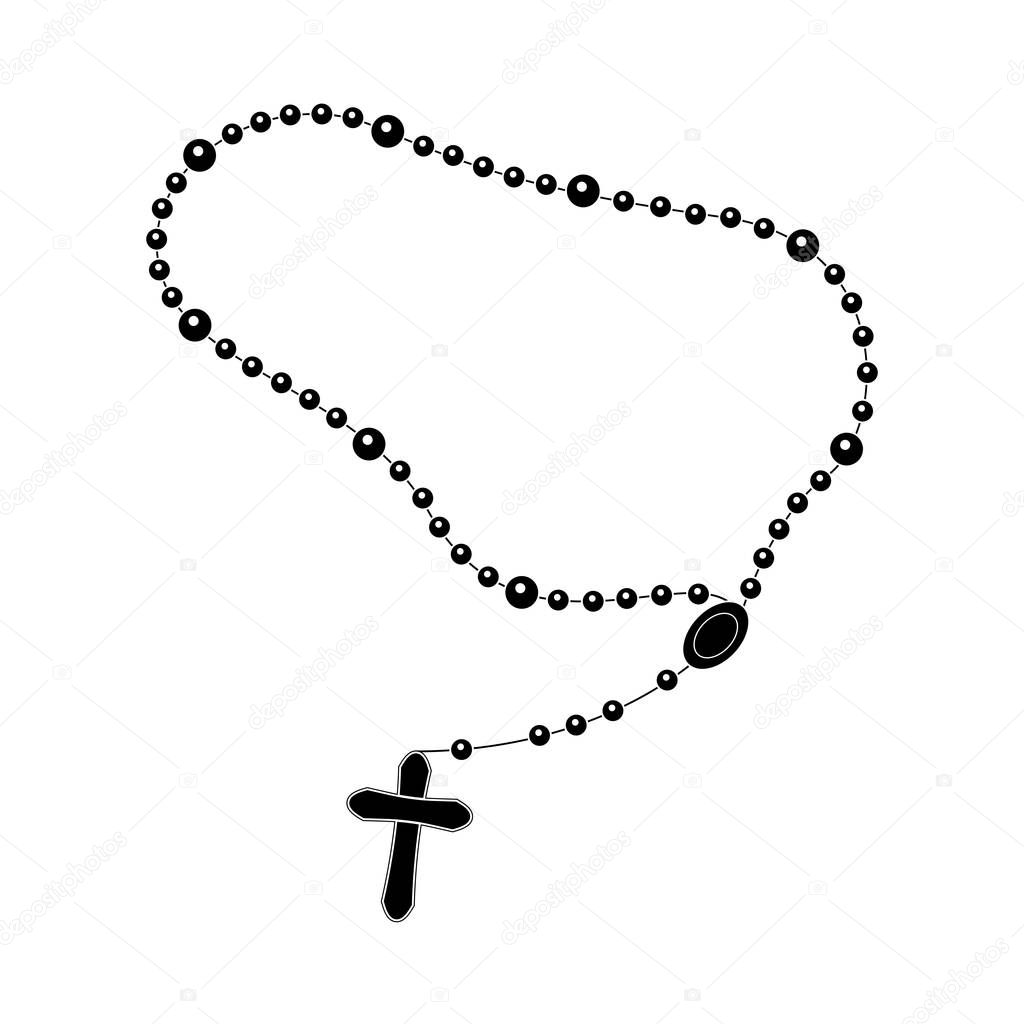 Rosary beads silhouette