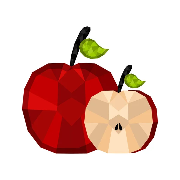 Izolované geometrické apple vyjmout. Nízká Poly — Stockový vektor