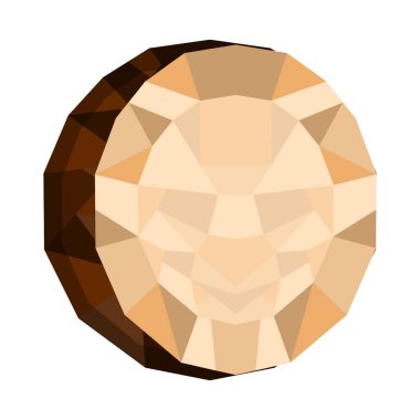 İzole geometrik Hindistan cevizi kesti. Düşük poli