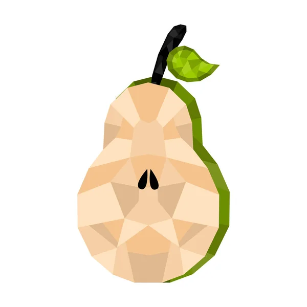 Isolated geometric pear cut. Low Poly — Stock Vector