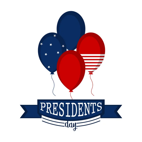 Presidente Banner Dia Com Balões Texto Formiga Desenho Ilustração Vetorial — Vetor de Stock