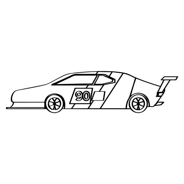 Icono de coche de carreras aislado. Vista lateral — Vector de stock