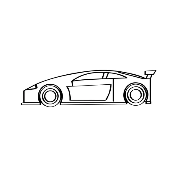 Isolé icône de voiture de course. Vue latérale — Image vectorielle