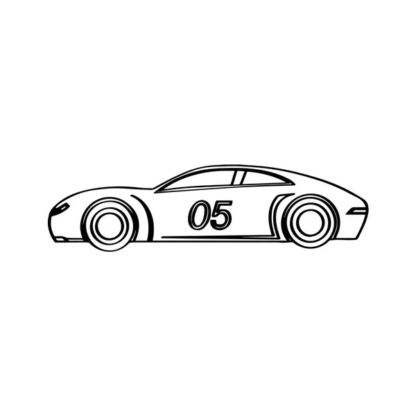 Icono de coche de carreras aislado. Vista lateral — Archivo Imágenes Vectoriales