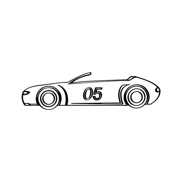 Ізольована ікона гоночного автомобіля. Вид збоку — стоковий вектор