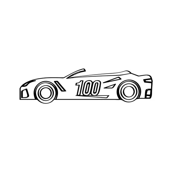 Icono de coche de carreras aislado. Vista lateral — Vector de stock