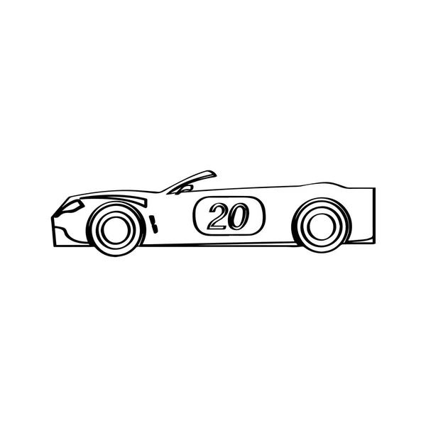 Изолированная икона гоночной машины. Вид сбоку — стоковый вектор