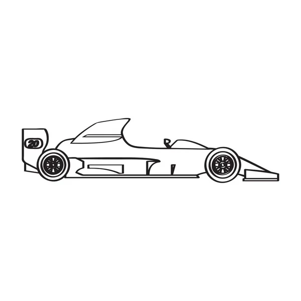 Icono de coche de carreras aislado. Vista lateral — Vector de stock