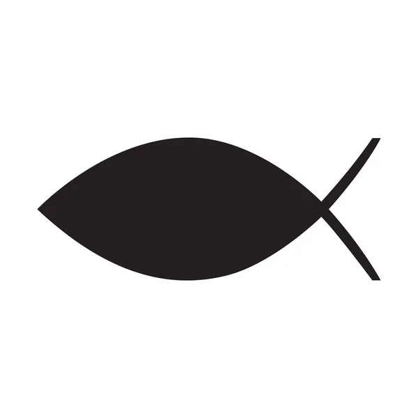 Sílhueta de símbolo de peixe cristão — Vetor de Stock