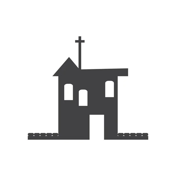 Silhouette di una chiesa — Vettoriale Stock