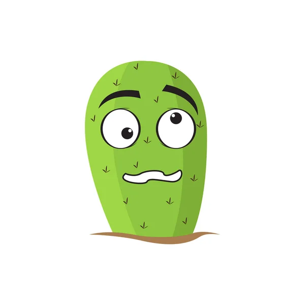 Isolato cartone animato cactus confuso — Vettoriale Stock
