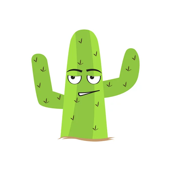 Isolated uncomfortable cactus character — Stock Vector