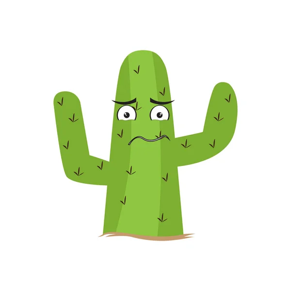Isolerade sorgliga cactus karaktär — Stock vektor
