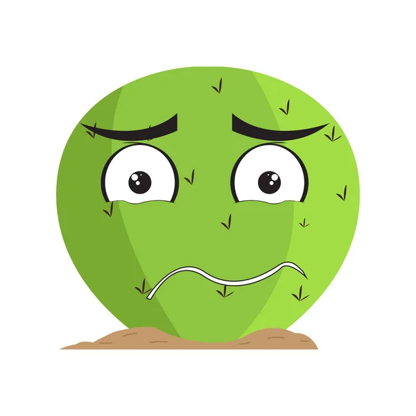 Isolated sad cactus character — Stock Vector