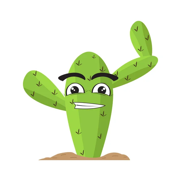 Ізольований щасливий символ кактуса — стоковий вектор