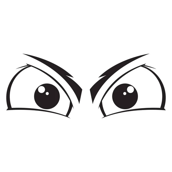 Ojos enojados dibujos animados — Vector de stock