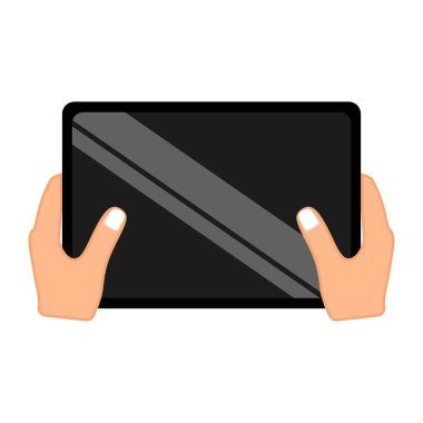 Bir tableti tutan el.