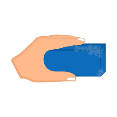 bir sünger tutmak el