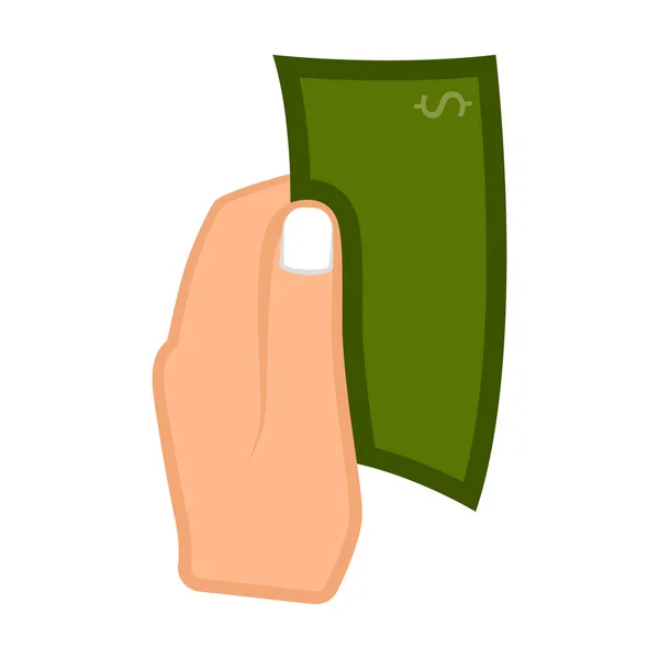 Mão segurando uma nota de dólar — Vetor de Stock