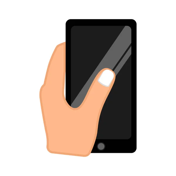 Hand met een smartphone — Stockvector