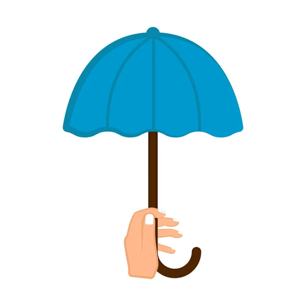 Hand holding an umbrella — Stock Vector