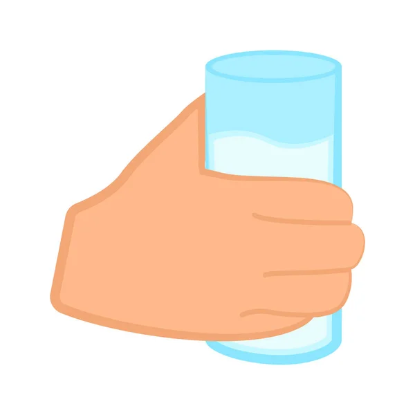 Hand met een glas water — Stockvector