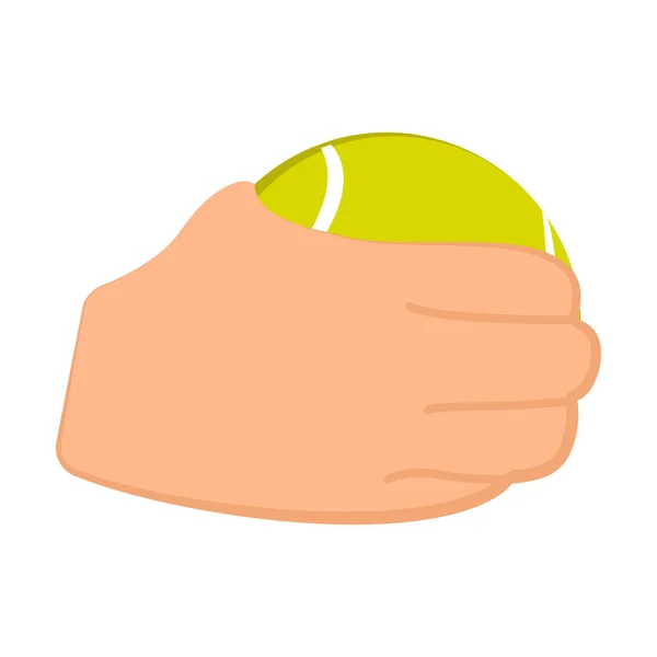 Hand met een tennisbal — Stockvector