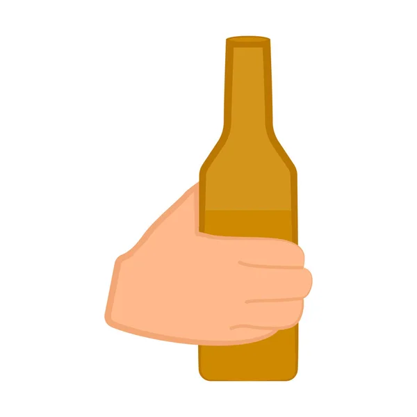 Main tenant une bouteille — Image vectorielle