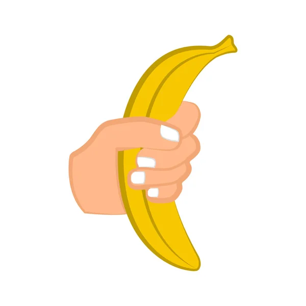 Hand met een banaan — Stockvector