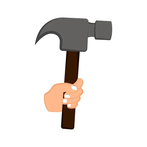 Mano sosteniendo un martillo — Vector de stock