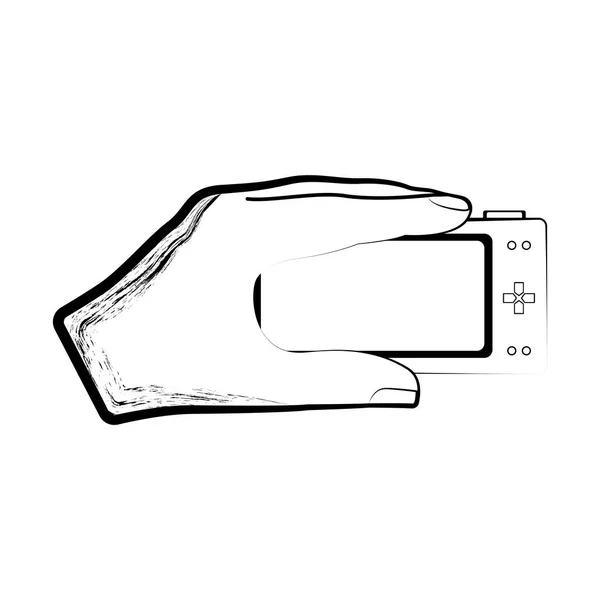 Schizzo di una mano che tiene un joystick — Vettoriale Stock