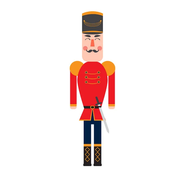 Isolated cute nutcracker soldier — Stock Vector