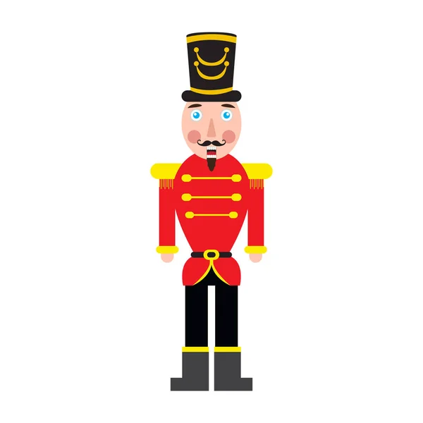 Isolated cute nutcracker soldier — Stock Vector