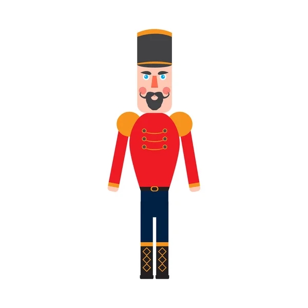 Isolated cute nutcracker soldier — Stock Vector