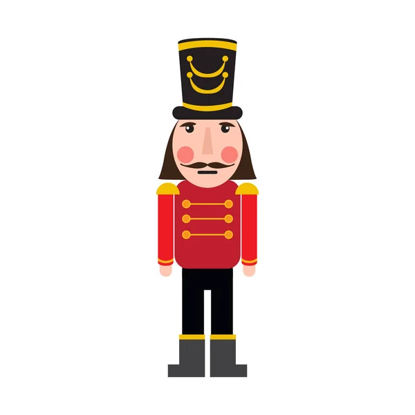 Isolated cute nutcracker soldier — Stock Vector