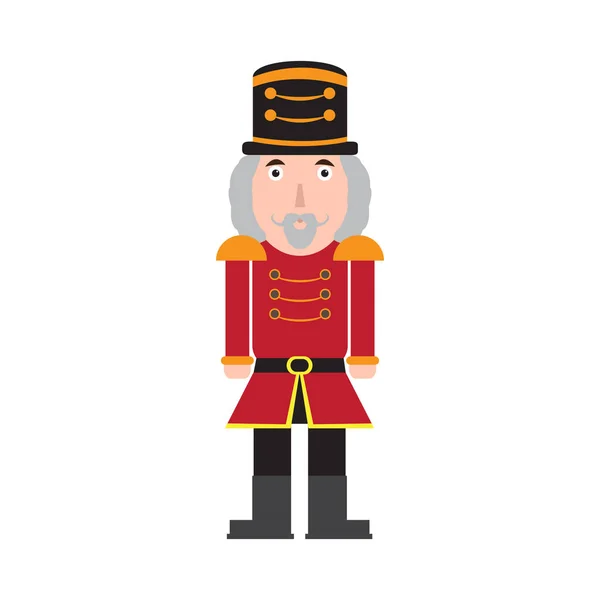 Isolated cute nutcracker soldier — Stock Vector