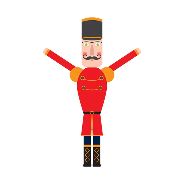 Isolated cute nutcracker soldier — Stock Vector