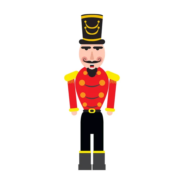 Isolated cute nutcracker soldier — Stock Vector