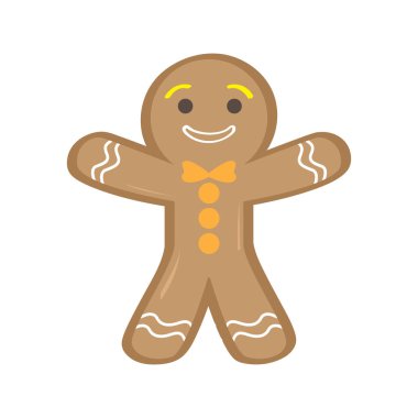 İzole mutlu gingerbread adam